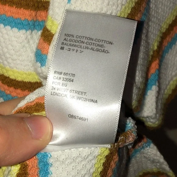 Urban Outfitters Textured Striped Quarter Button Short Sleeve Top - Picture 3 of 4